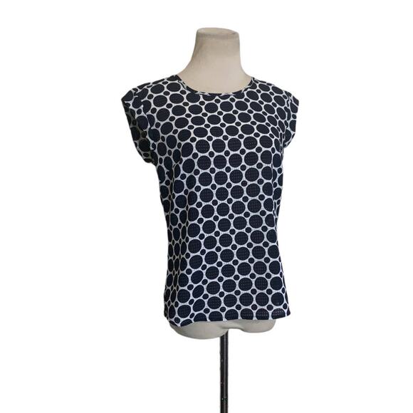 The Limited navy blue polka dots cap sleeves blouse size XS - Picture 1 of 10